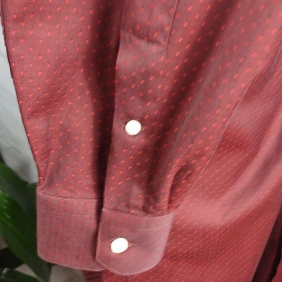 Paul Fredrick Trim Fit Purple w/Red Dots Shirt - Picture 5 of 9